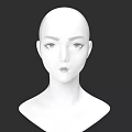 White Mannequin Head Human Form With Smooth Facial Features Against Black Background