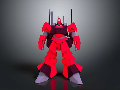 Red Robot Game And Movie Character Featuring Detailed Mechanical Design And Stylish Model 3d model