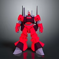 Red Robot Game And Movie Character Featuring Detailed Mechanical Design And Stylish Model