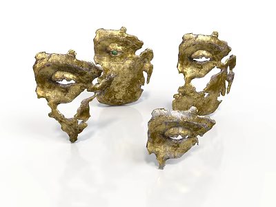 Archaeological Style Bronze Animal Skull Gold Mask Cultural Relics Ancient Objects Animal Skull Bronze Historical Archaeological Artworks Relics Ancient Civilization 3d model