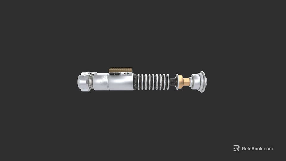 Futuristic Silver Lightsaber Weapon With Spiral Design And Metal Components 3d model 