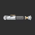 Futuristic Silver Lightsaber Weapon With Spiral Design And Metal Components