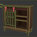 Wooden Shoe Cabinet With Slatted Door And Open Shelves For Home Storage Organization