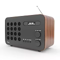 Retro Headphone Speaker With Wooden Design Black Panel FM Radio And Knob Controls