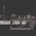 Industrial Platform Structure With Metal Deck Large Pipe Railing And Mechanical Equipment
