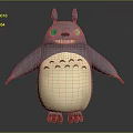 3D Totoro Character With Gray Body White Belly Smiling Face And Standing Pose