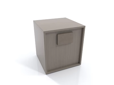 Simple Design Light Wood Bedside Table With Drawer And Square Handle 3d model