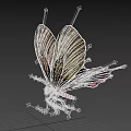 Detailed Butterfly with Golden Wings Intricate Patterns Black Body Red Spots and Pointed Tail