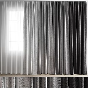Modern fabric curtains 3d model