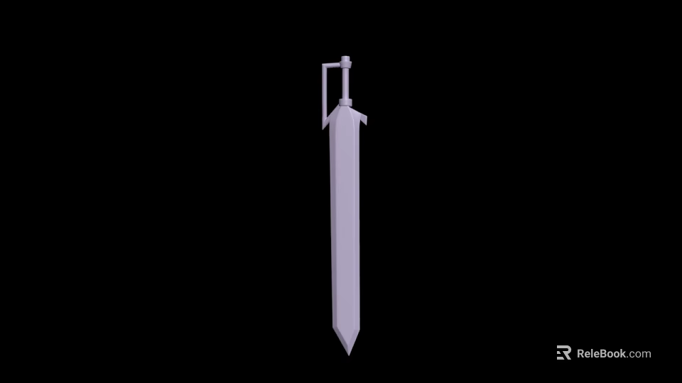 Classic Sword 3D Model With Metallic Finish And Long Sharp Blade 3d model 