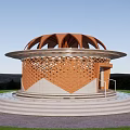 Landscape landscape small building round pavilion 3d model