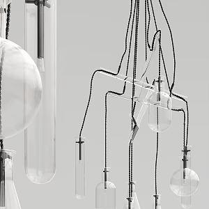 Industrial LOFT chandelier glass chandelier 3d model