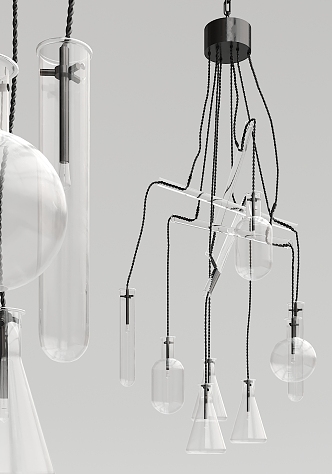 Industrial LOFT chandelier glass chandelier 3d model