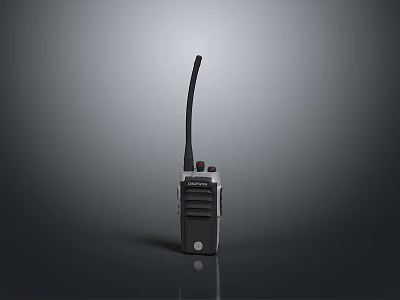 Portable Black Military Walkie Talkie With Long Antenna As Weapon Communication Device 3d model
