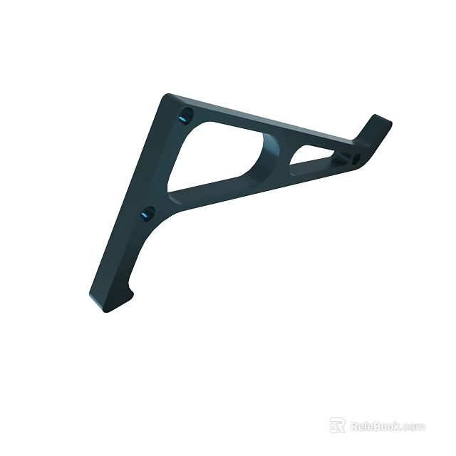Black Metal L Shaped Bracket With Mounting Holes For Support Structure 3d model