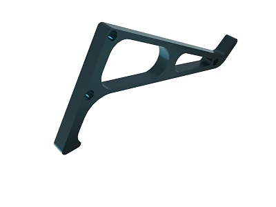 Black Metal L Shaped Bracket With Mounting Holes For Support Structure 3d model