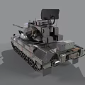 Military Armored Tank With Camouflage Paint Turret Weapon System Tracks And Equipment