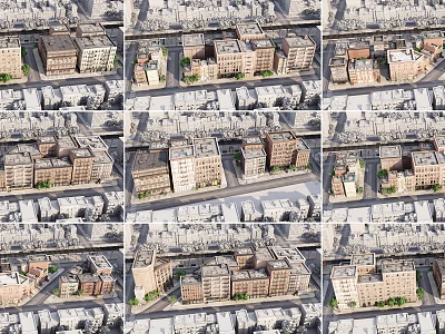 Modern Commercial Street With Multistory Buildings Shop Fronts And Urban Pedestrian Areas 3d model