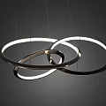 Contemporary Modern Circular Ring Chandeliers With Sleek Metal Frames And LED Glow