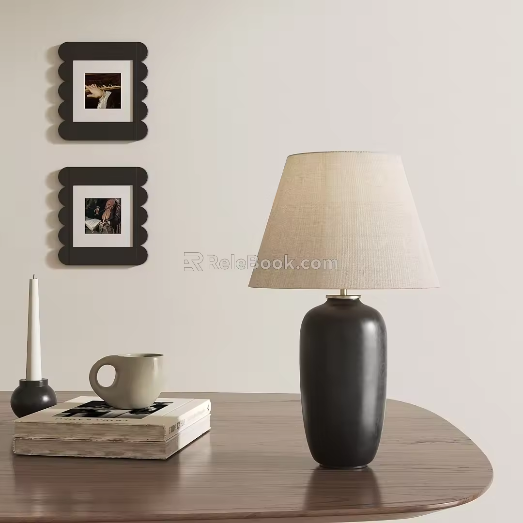 Nordic Middle Ancient Table Lamp 3d model