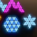Colorful Triangles Geometric Pattern Illuminated Modern Wall Decor For Home Interiors