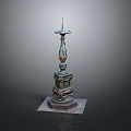 Traditional Ornate Decorative Column With Intricate Carved Details And Square Base