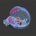 Medical Device 3D Cell Structure With Nucleus Endoplasmic Reticulum And Internal Organelles