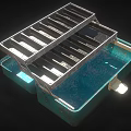 Teal Blue Metal Toolbox With Divided Compartments For Hardware Tools Organization