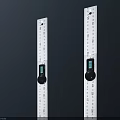 Three Silver Long Strip Industrial Spirit Levels with Measurement Scales and Bubble Level Indicators