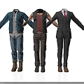 Male Mannequins Displaying Casual Workwear Formal Suits And Varied Clothing Styles