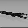 Modern Hi tech Weapon Design With Metallic Black Silver Grip And Forked Front Structure 3d model