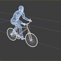 Men on Bicycles 3d model