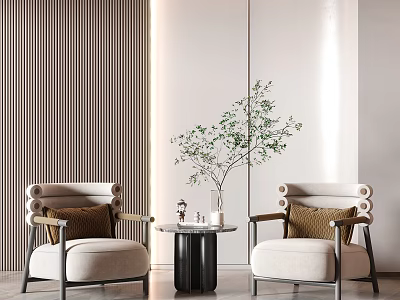 Modern Living Room With Comfortable Leisure Sofa Set And Coffee Table 3d model