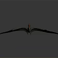 Flying Prehistoric Pterosaur Model With Long Beak Horn And Metallic Wing Structure