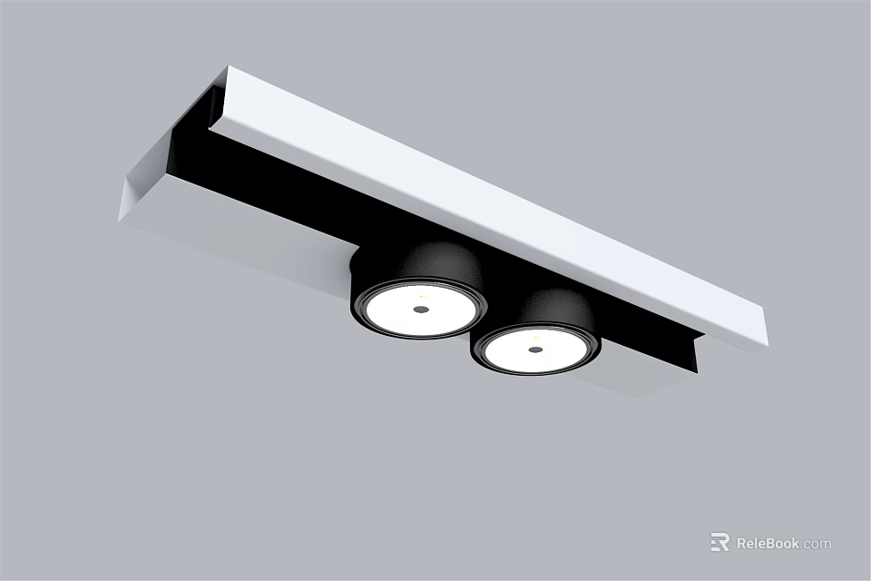 Modern Downlights With Sleek Black Housing Ceiling Mounted Fixture Design 3d model 