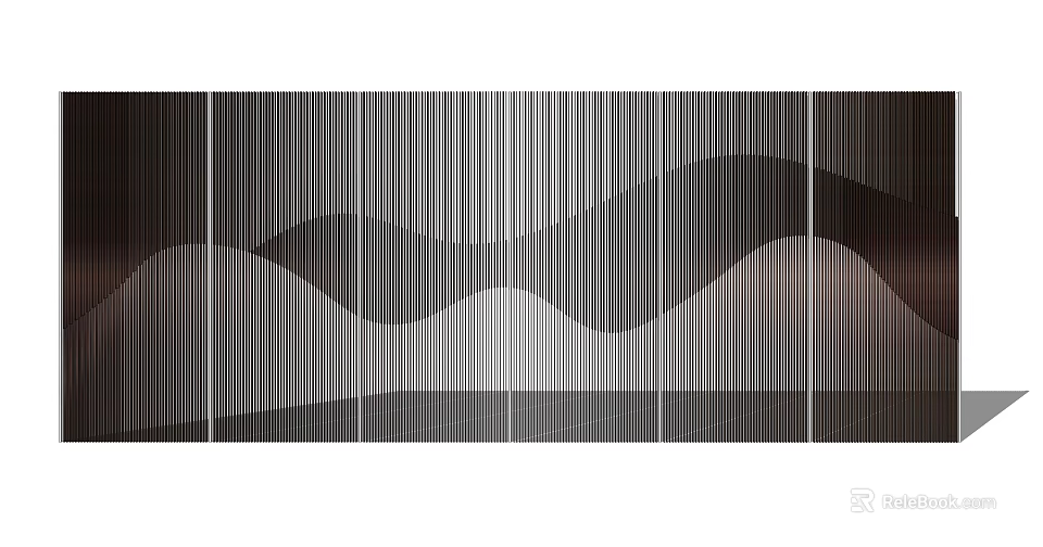 Modern Feature Wall Design With Wavy Lines And Gray Tones Interior Decoration 3d model 
