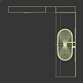Modern Bathroom Washbasin with Round Mirror Gray Tile Wall and Wooden Cabinet
