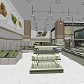 Grocery Supermarket Interior With Fresh Produce Displays Shelves And Organized Sections