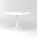 Round Modern Dining Table with White Marble Top and Sleek Pedestal Base Design 3d model