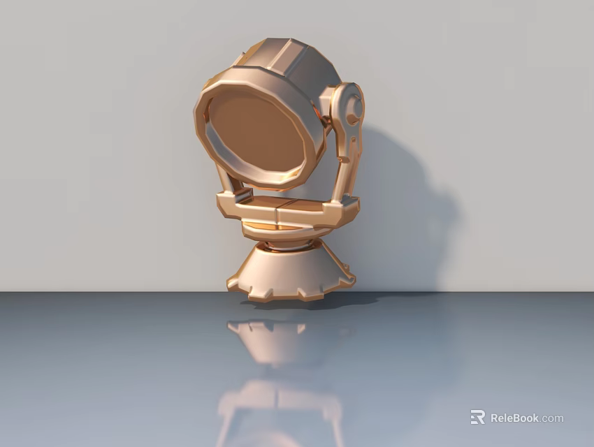 Golden Metallic Swing Door Modern Sleek Design 3D Rendered Decorative Display Model 3d model 