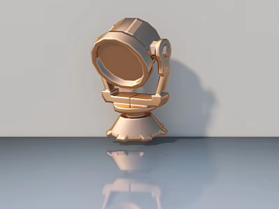 Golden Metallic Swing Door Modern Sleek Design 3D Rendered Decorative Display Model 3d model
