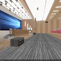 Spacious Modern Conference Hall Interior With Large Screen Red Seats And Wooden Decor
