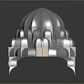 White Dome Architectural Structure With Layered Arches And Small Central Archway 3d model