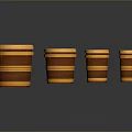 Set of Different Sizes Wooden Storage Buckets for Household Daily Use