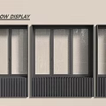 Window Display of Modern Black Framed Casement Windows with Vertical Ribbed Design
