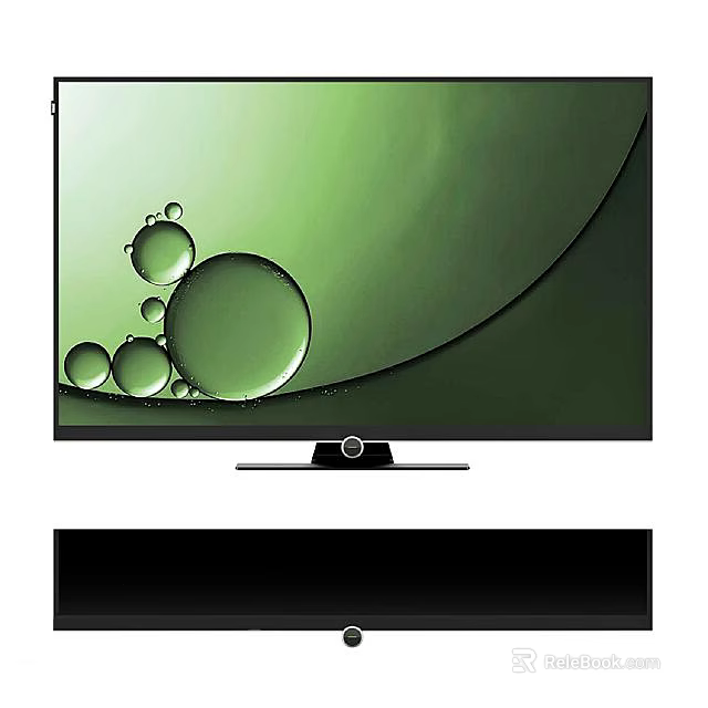 Modern Television Screen Displaying Green Background With Water Droplet Pattern And Sleek Design 3d model 