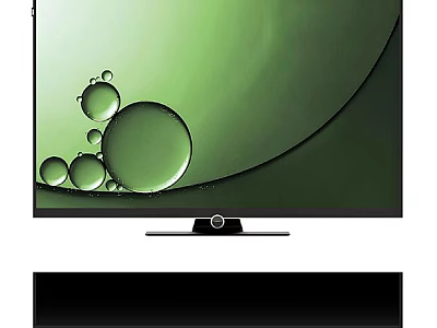Modern Television Screen Displaying Green Background With Water Droplet Pattern And Sleek Design 3d model