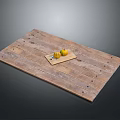 Fresh Flowers And Pumpkins On Rustic Wooden Board With Cutting Tools 3d model
