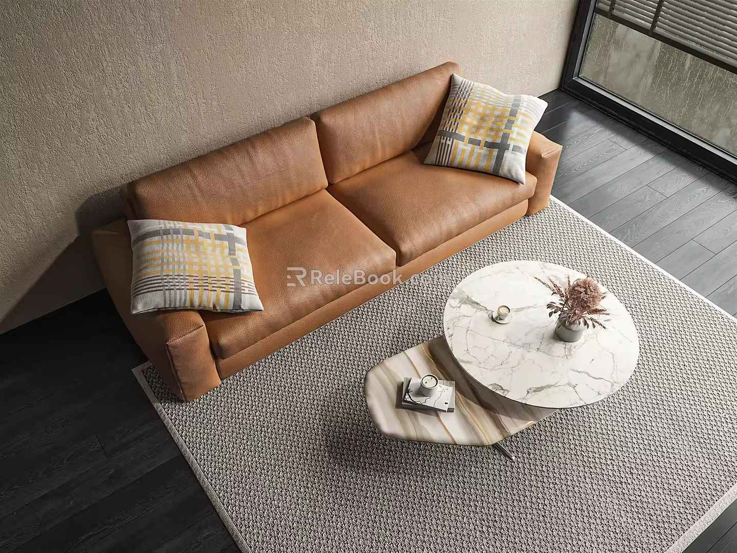 Modern Minotti double sofa 3d model