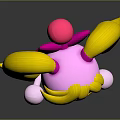 Cute Cartoon Game and Movie Character with Blonde Pigtails Green Eyes and Pink Outfit